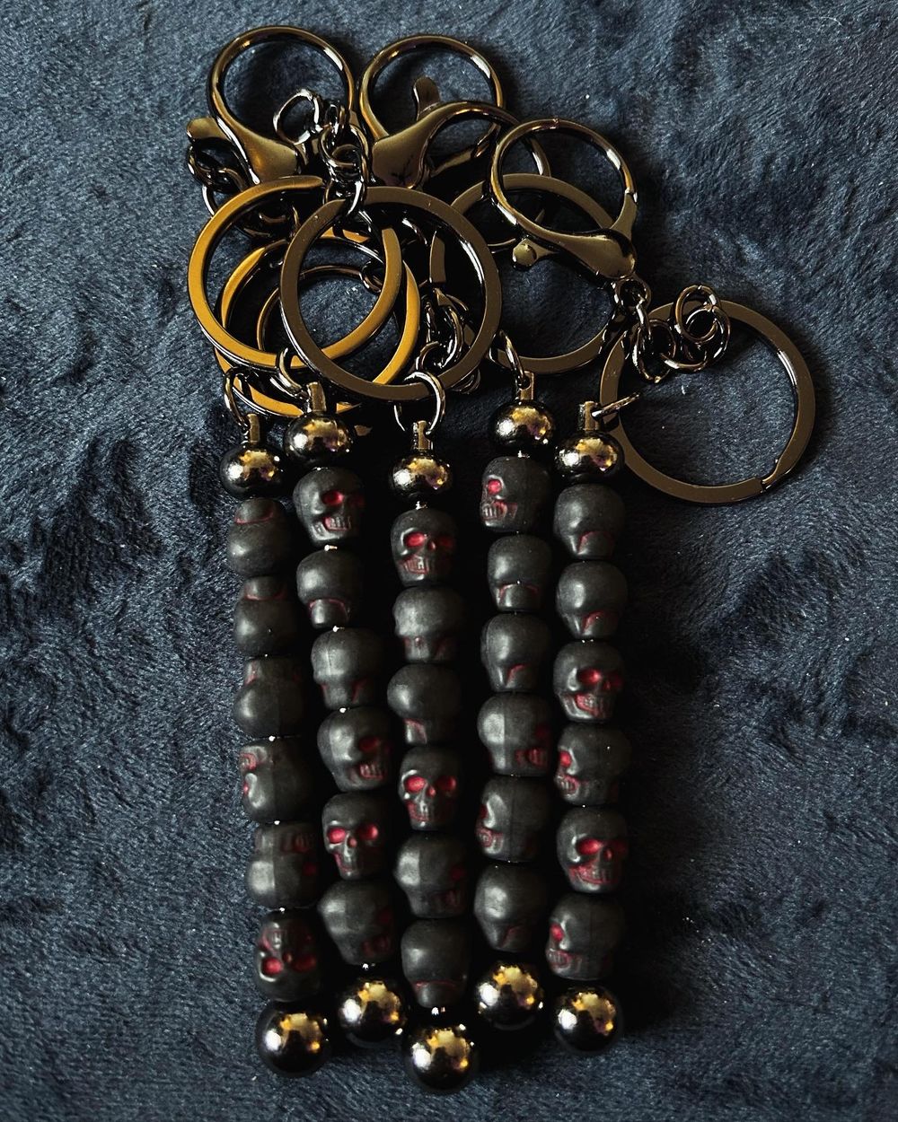 Wooden Skulls Keychain